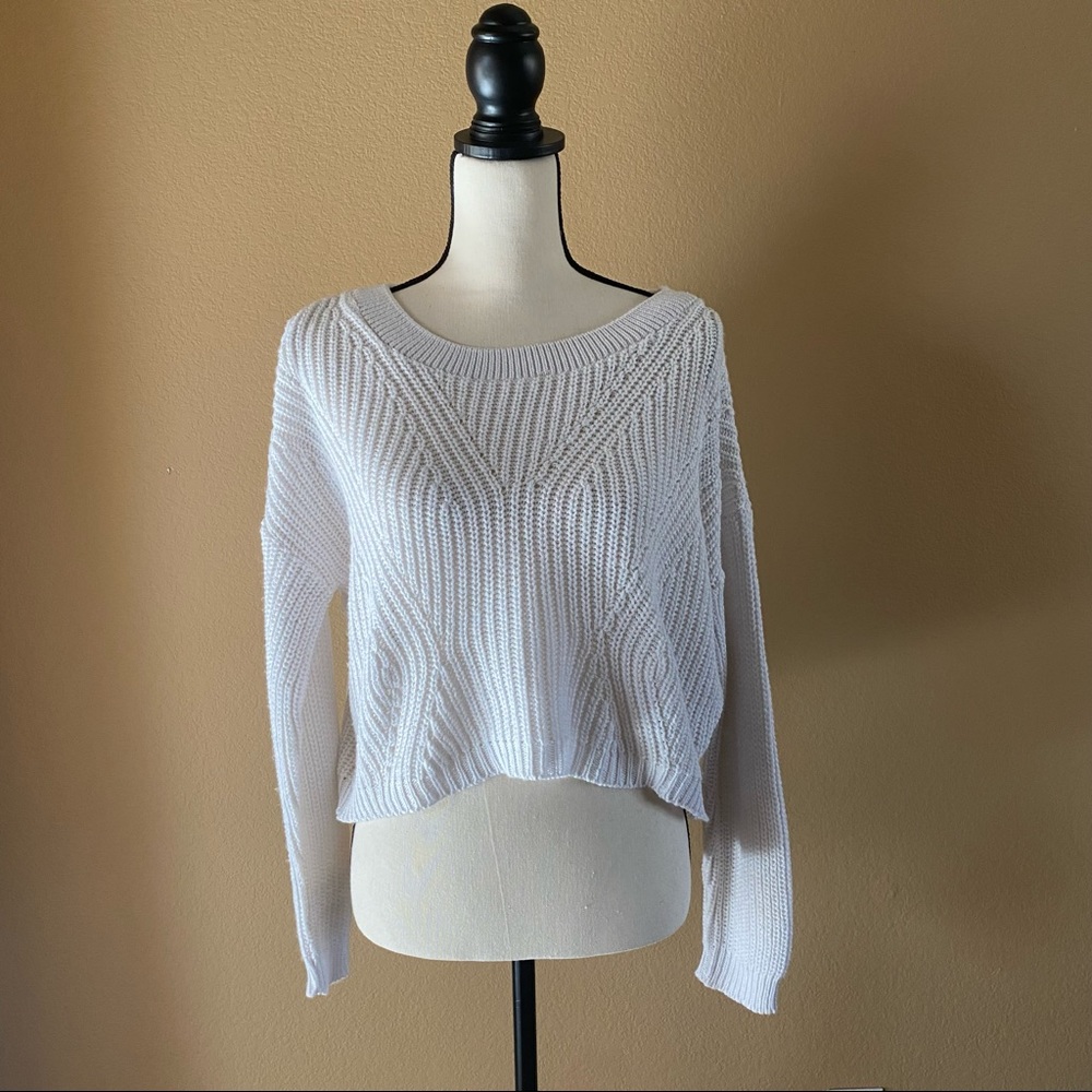 Express Knit Sweater with Open Back Detail XS